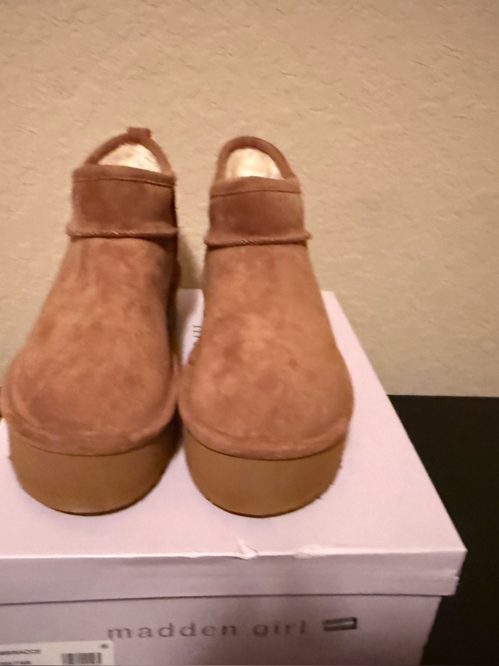 Madden Girl Chestnut Suede Platform Slip-On Clogs